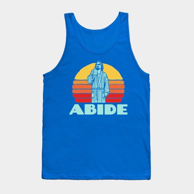 Abide Vintage 80s Dude Lebowski Drinking Milk Funny Tank Top by GIANTSTEPDESIGN